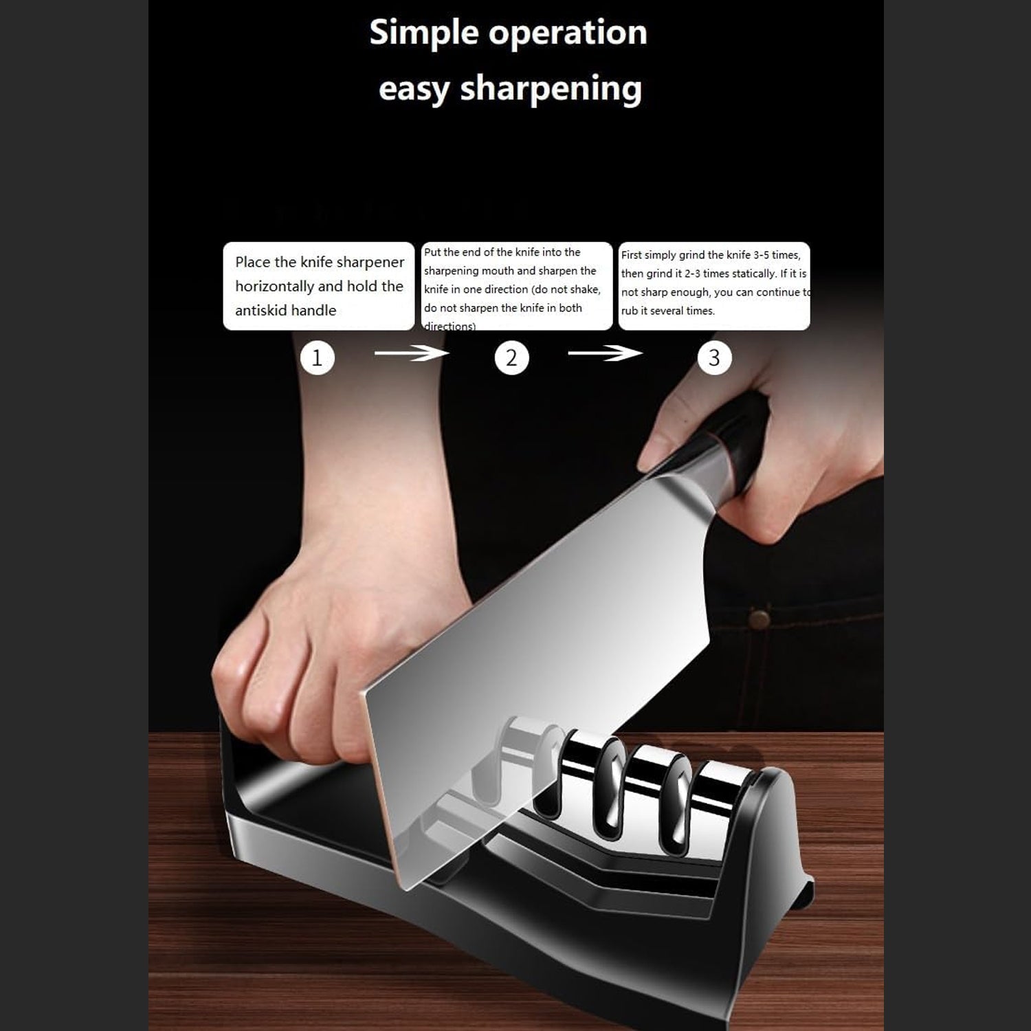 Kitchen Knife Sharpener – Handheld for Chefs & Serrated Knives (1 Pc, Chopper Not Included) Kitchen Knife Sharpener – Handheld for Chefs & Serrated Knives (1 Pc, Chopper Not Included)